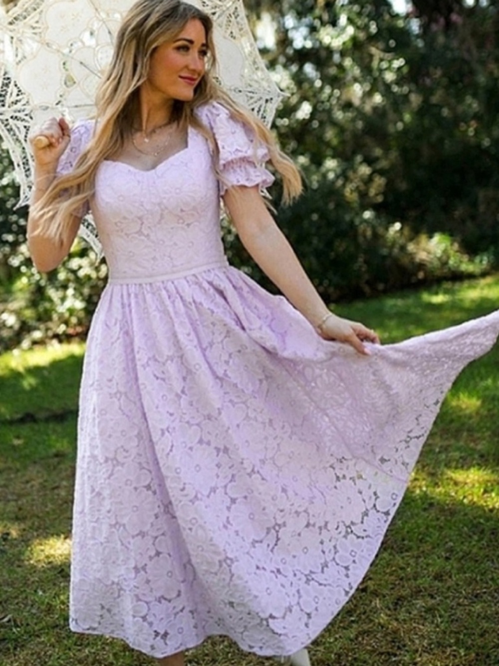 Ivy City Co Lilac Lace Ballerina Dress XS